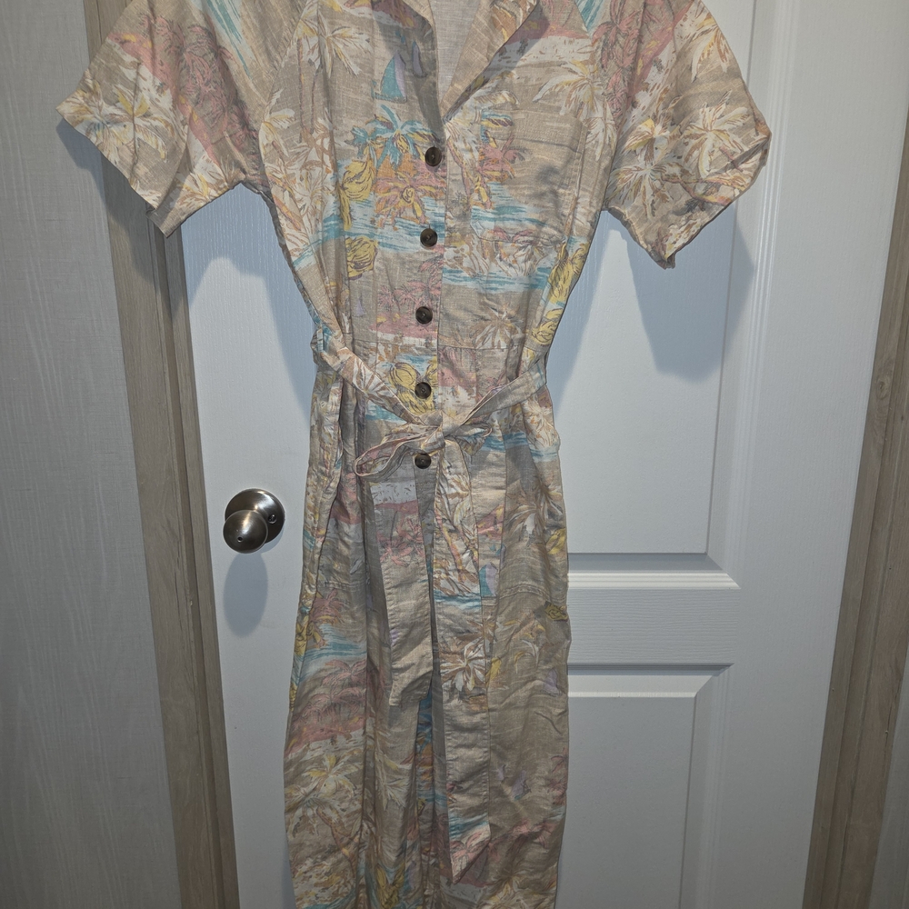 GAP Multicolor Button-Down Jumpsuit
